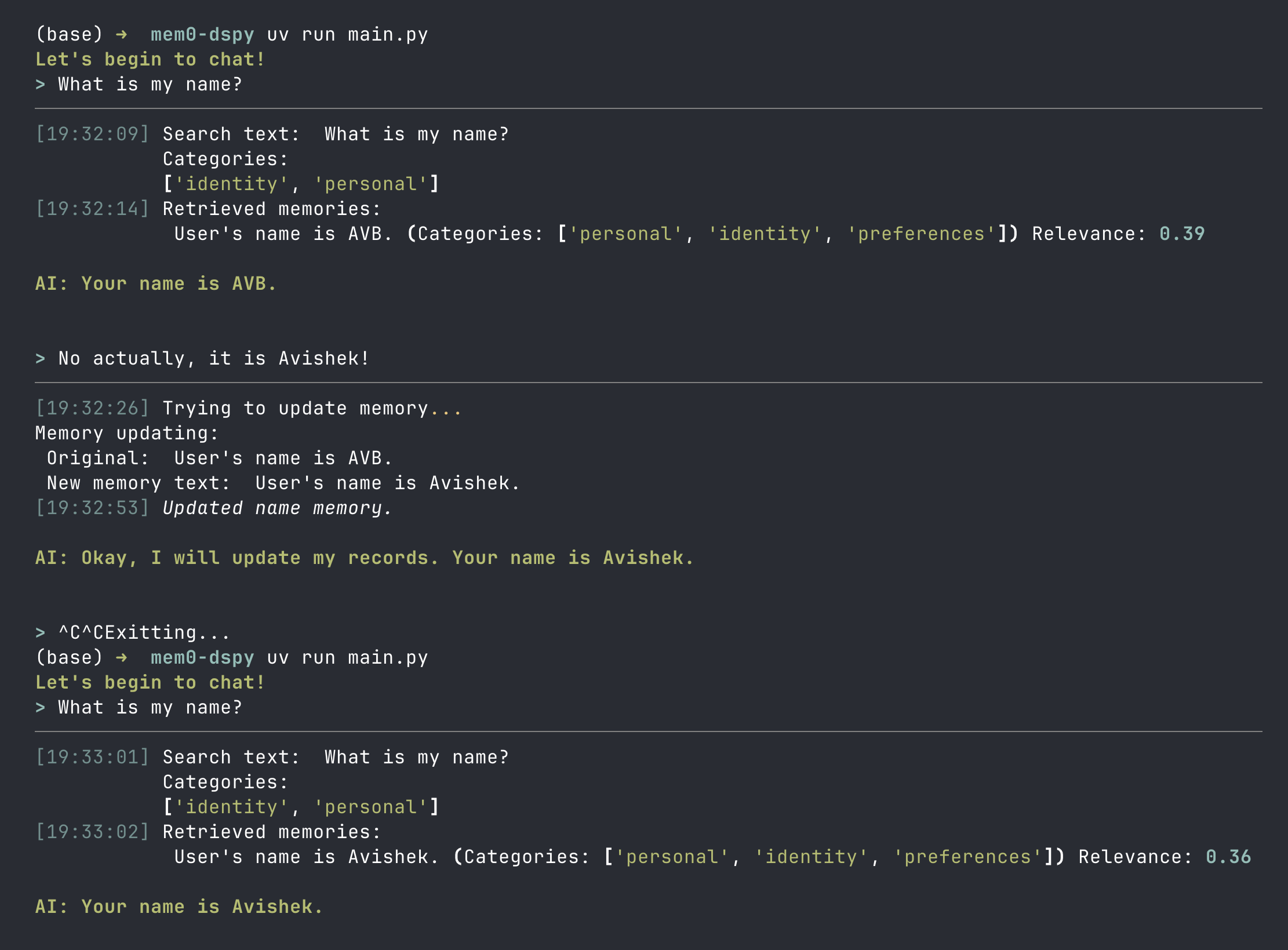 mem0-dspy demo diagram